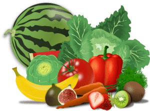 warzywa i owoce, arbuz, pomidor, kapusta, banan itp