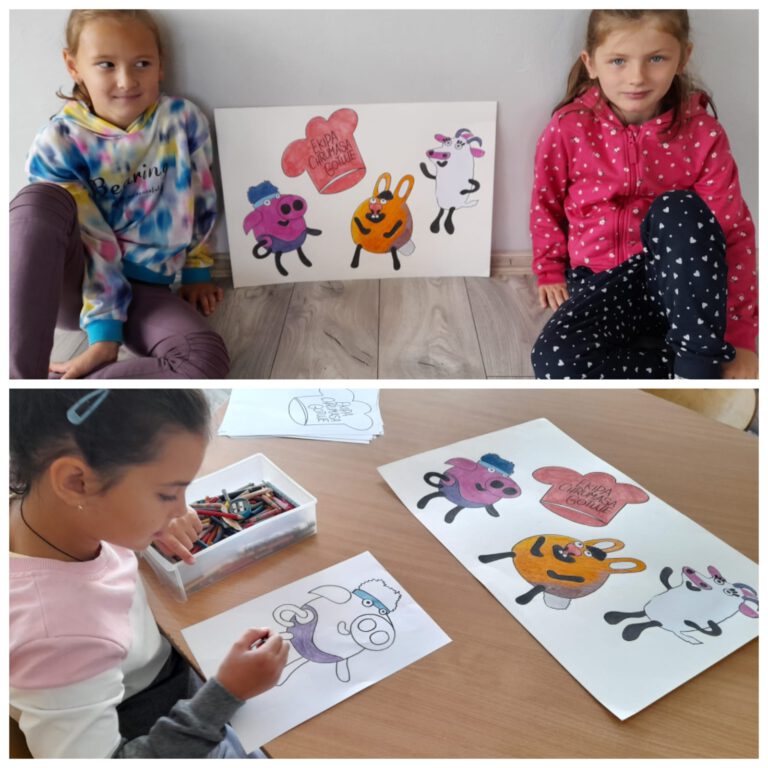 Dzieci rysują (kolorują) i pokazują swoje prace