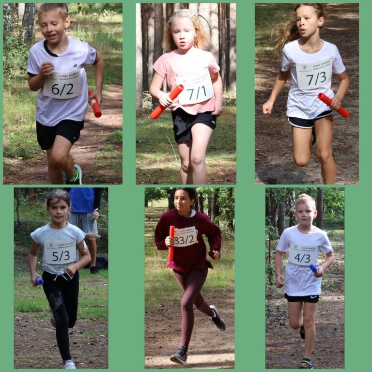 dzieci biegają po lesie