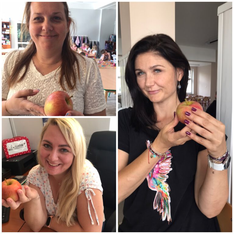 nauczycielki jedzą jabłka