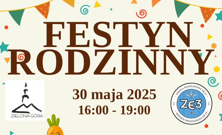 plakat informacyjny o festynie rodzinnym 30.05.2025