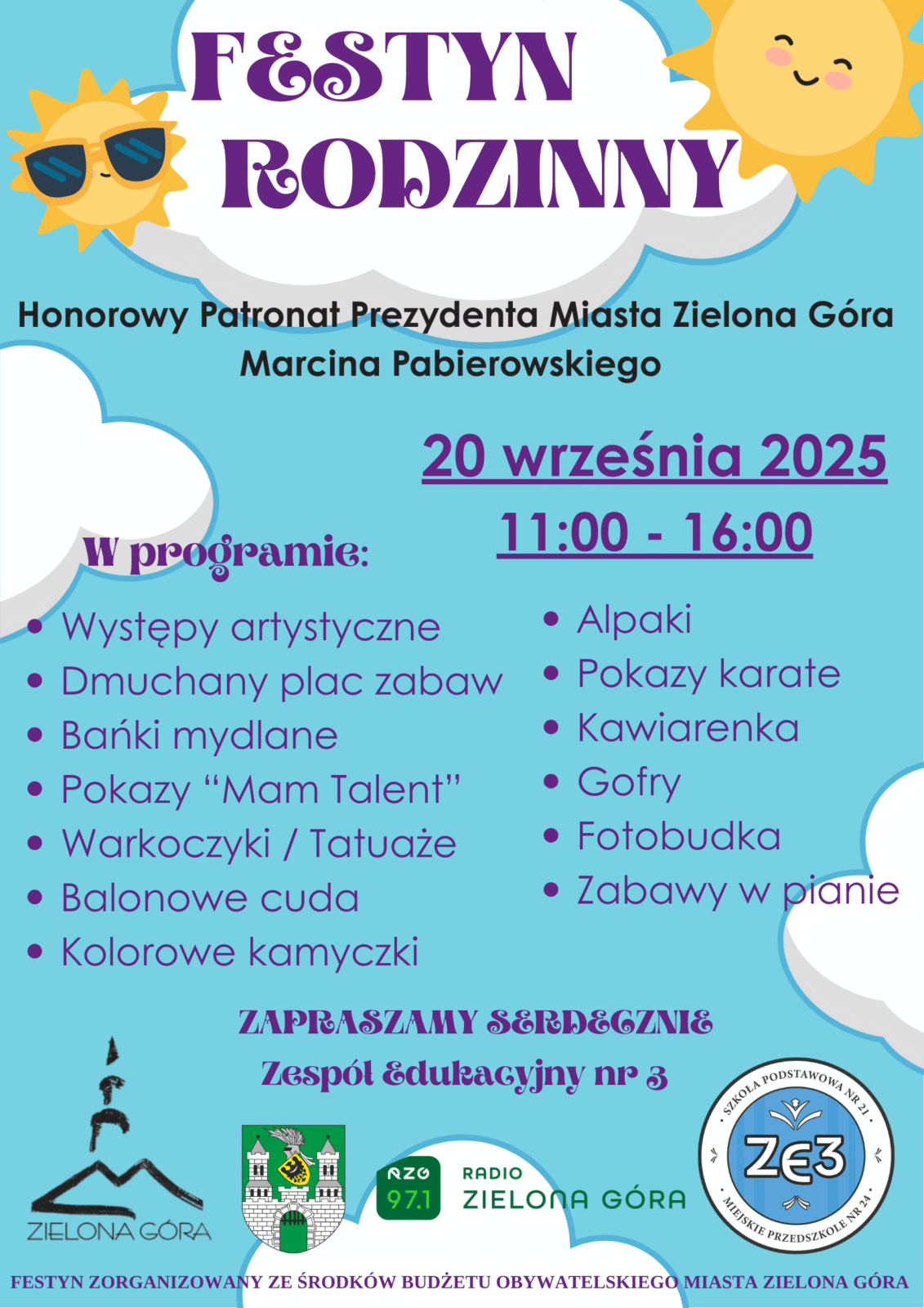 Rodzinny Festyn ZE3 – Honorowy Patronat Prezydenta Miasta