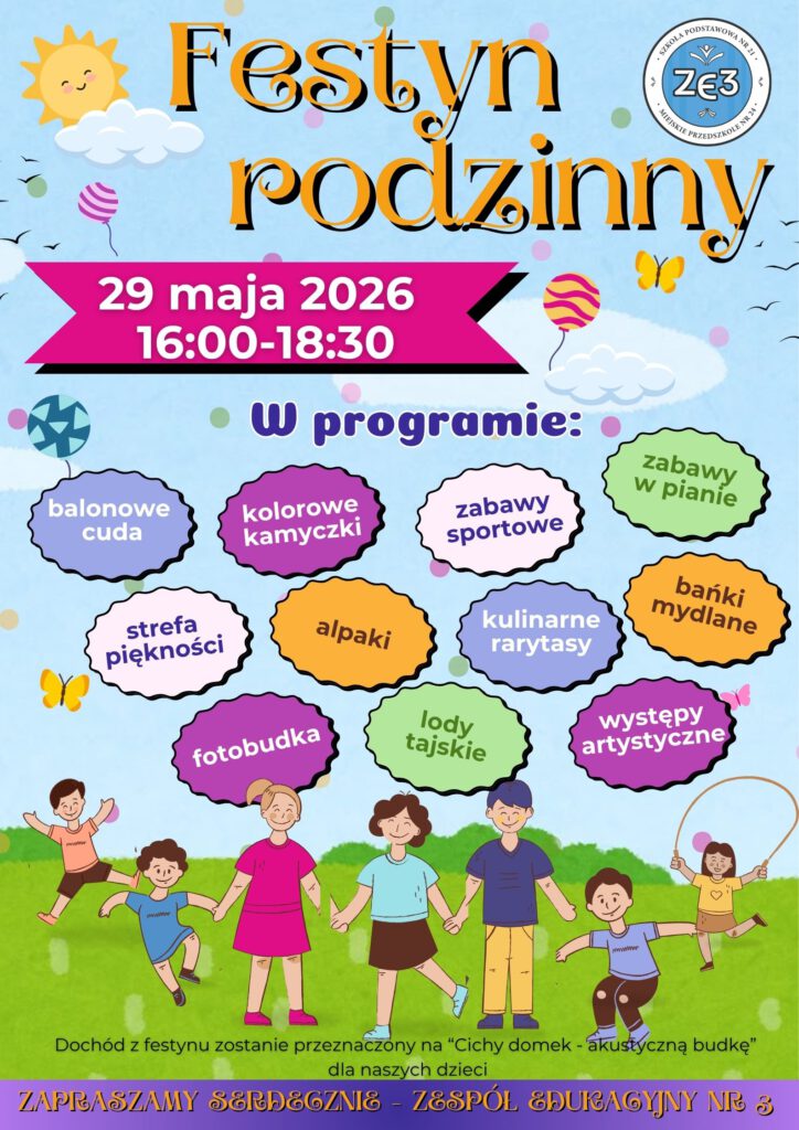 plakat promujący festyn z okazji dnia dziecka