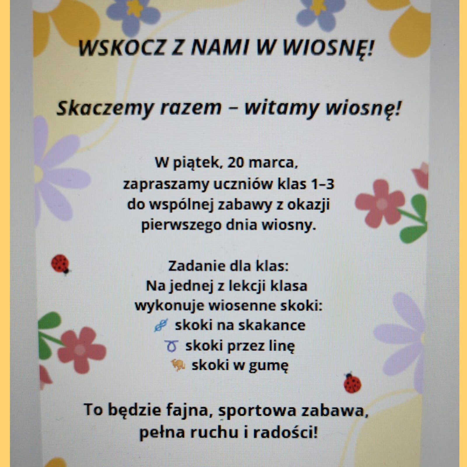 Skaczemy razem – witamy WIOSNĘ! 🍀
