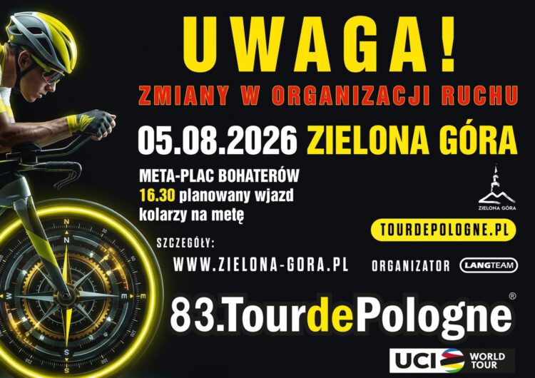 plakat promocyjny etap tour de pologne w zielonej górze